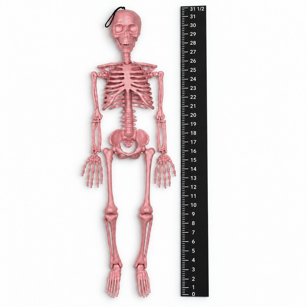 31" Pink Posable Skeleton – IndoorOutdoor Halloween Décor